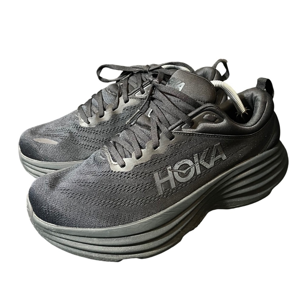 Hoka Bondi 8 Mens 10 4E Black Running Shoes Extra Wide Width 1127955 BBLC